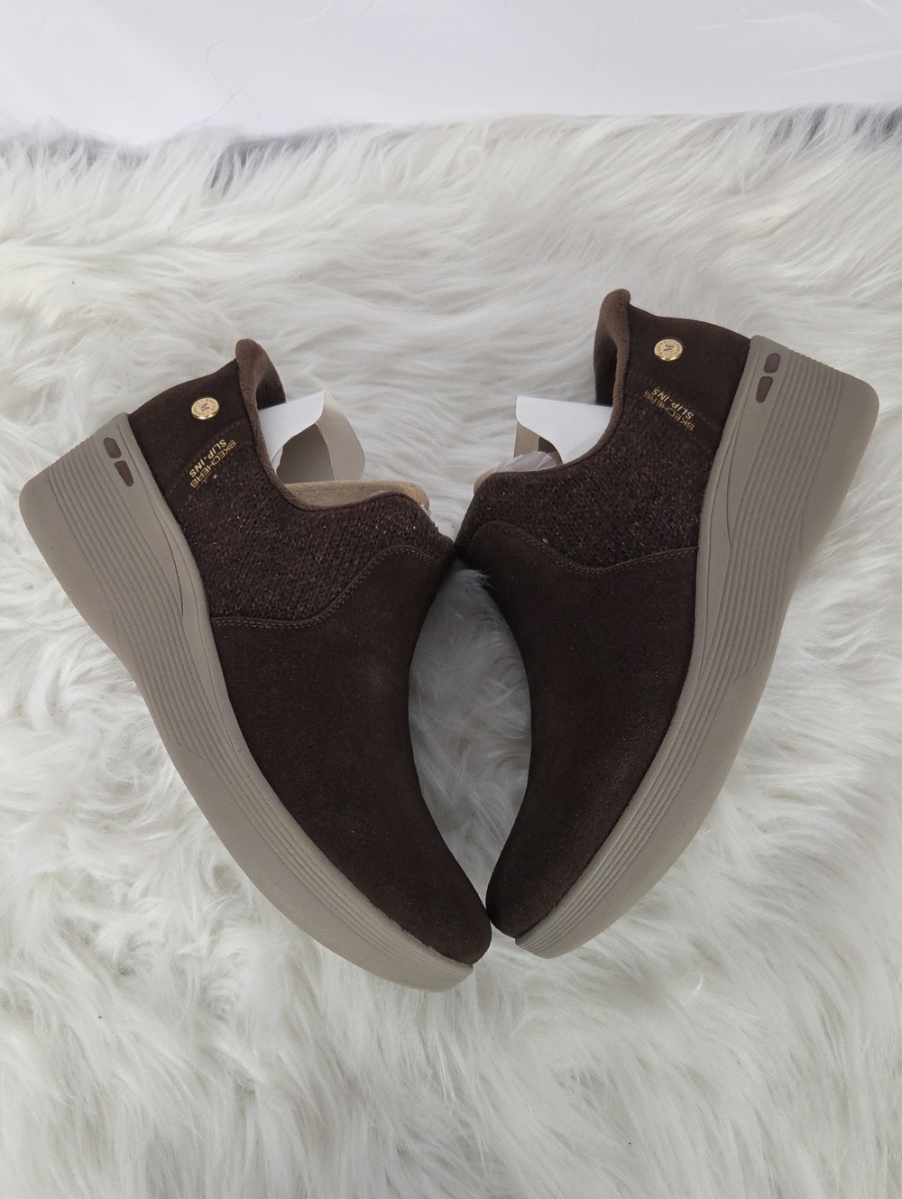 Skechers Pier-Lite Lovely Autumn Chocolate Slip In Booties